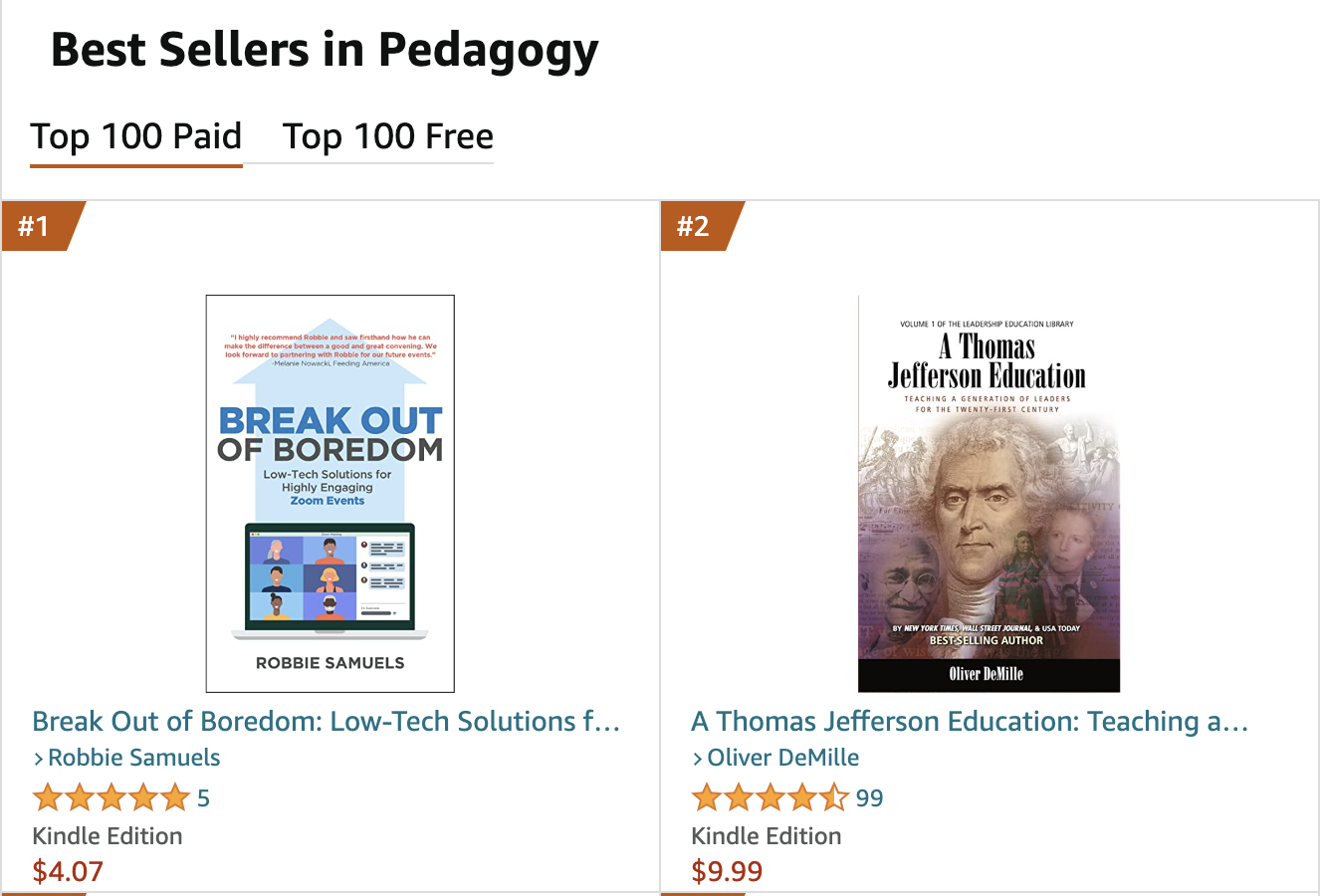 #1 Best Seller in Pedagogy