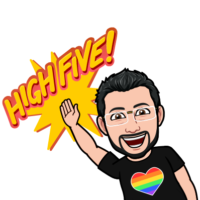 Bitmoji of Robbie "High Five!"